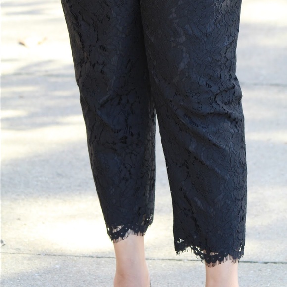 J. Crew Easy Pant Black Lace Size 8 - Picture 3 of 4